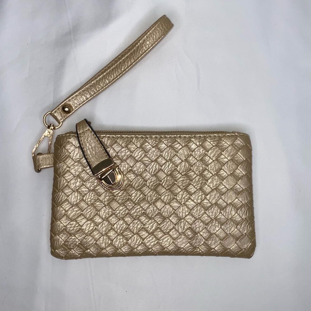 Golden Metallic wristlet